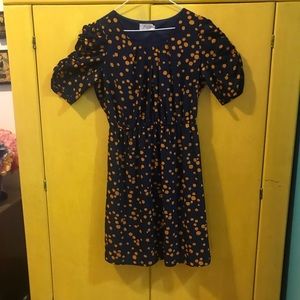 Polka dot navy blue dress from Freeway